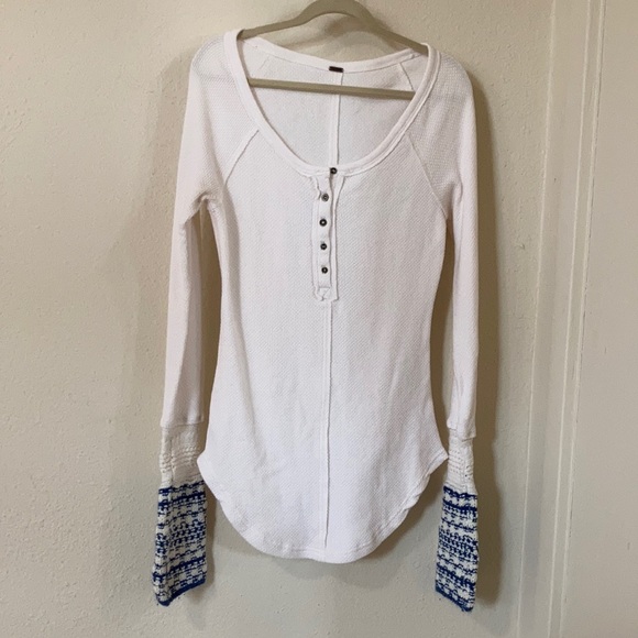 Free People Sweaters - Free People Crocheted Sleeve Thermal